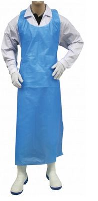 ロールの抗菌性のプラスチック エプロン、袖なしの青く使い捨て可能なエプロン