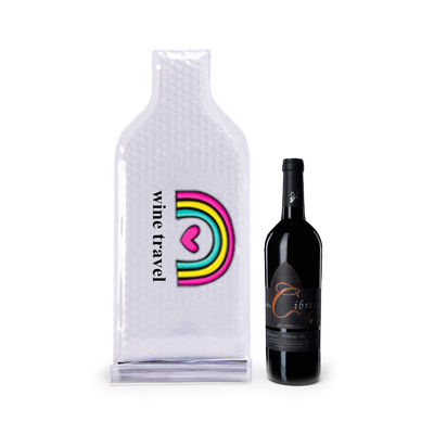 気泡の覆いのワイン袋、二重ジップ ロック式の気泡緩衝材のびんの袖