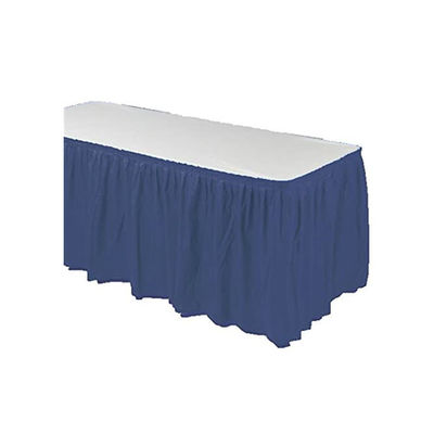 濃紺の使い捨て可能な防水テーブルのスカート プラスチック党テーブルのスカート