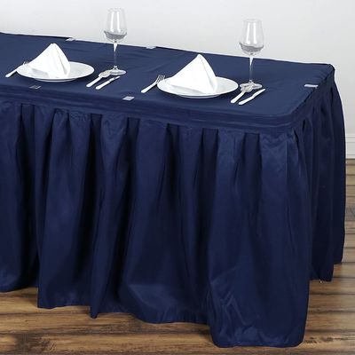 濃紺の使い捨て可能な防水テーブルのスカート プラスチック党テーブルのスカート