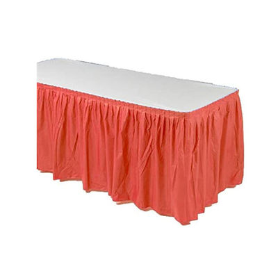 珊瑚の赤く使い捨て可能な防水テーブルのスカート プラスチック党テーブルのスカート