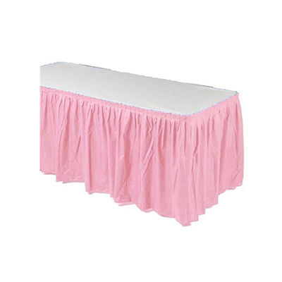 注文の使い捨て可能なプラスチック テーブルのスカート、波立たせられた長方形のテーブルのスカート
