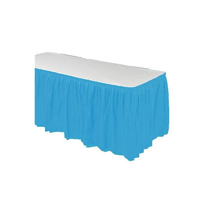 注文の使い捨て可能なプラスチック テーブルのスカート、波立たせられた長方形のテーブルのスカート