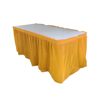 波立たせられた使い捨て可能なプラスチック テーブルのスカート、結婚披露宴の装飾的なテーブルのスカート