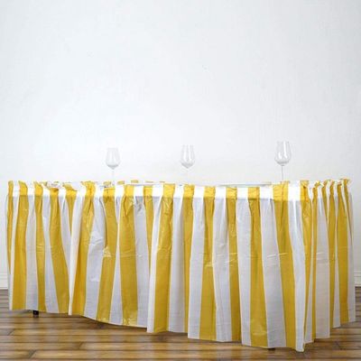 結婚/コミュニティでき事のためにまわりを回る縞模様のポリエステル ビュッフェ テーブル