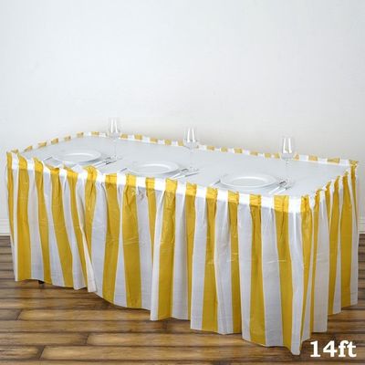 現代明白な様式の使い捨て可能なプラスチック テーブルのスカート、党テーブルの装飾