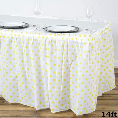 薄黄色の現代明白な様式の正方形のテーブルのスカート党でき事は装飾のテーブルのスカートを供給します
