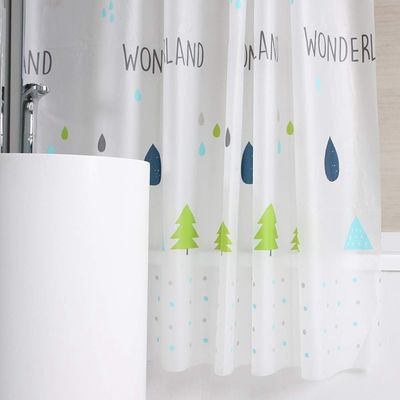 不思議の国のウォールマートの浴室70 x 72はホックが付いている使い捨て可能なシャワー・カーテンをじりじり動かします