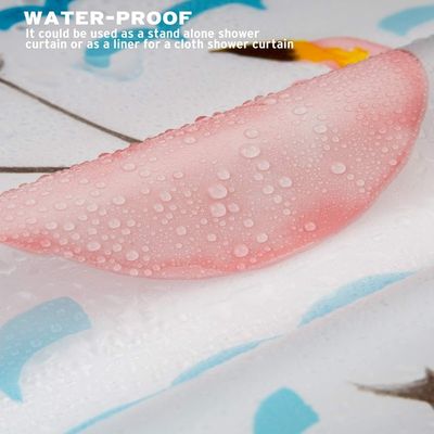 フラミンゴのシャワーはさみ金のカーテン使い捨て可能なPEVAは厚い浴室のプラスチック シャワー・カーテンを防水します