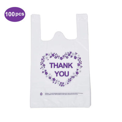 良質のプラスチック明確なベストのハンドルは注文のロゴのTシャツの買い物袋を袋に入れる