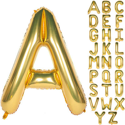 金のヘリウムは結婚の誕生会の装飾のためのマイラーのアルファベットの手紙の気球を失敗させる