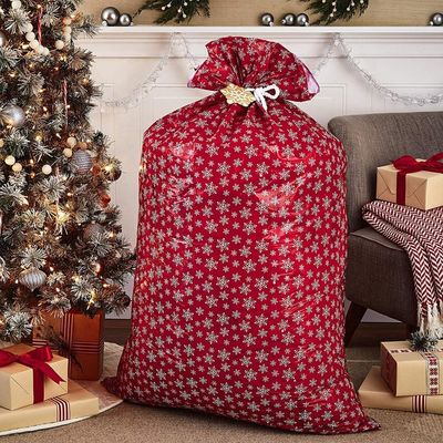 再生利用できる多彩なプラスチック ギフト用包装紙袋、ジャンボ クリスマスのギフト袋