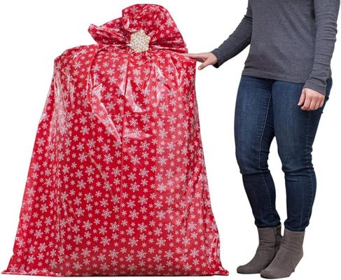 再生利用できる多彩なプラスチック ギフト用包装紙袋、ジャンボ クリスマスのギフト袋