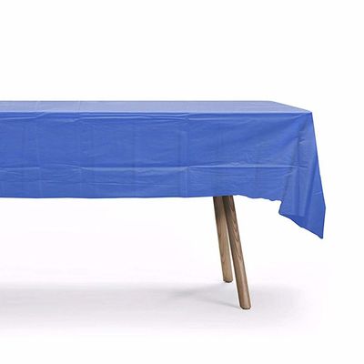 青使い捨て可能なプラスチック テーブル掛けは54 x 108&quot;を正方形のテーブルのための正方形のテーブル クロス防水します