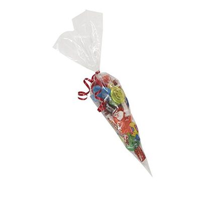 円錐形のセロハン キャンデー袋、明確なプラスチック誕生会の御馳走袋
