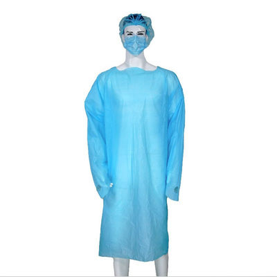 個人的な保護CPEの使い捨て可能で青い実験室は袖によってガウンに塗る
